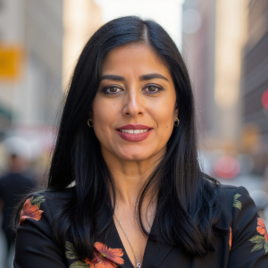 Adeline Gomez-Abshire Smiling person with long dark hair wearing a flowered blouse
